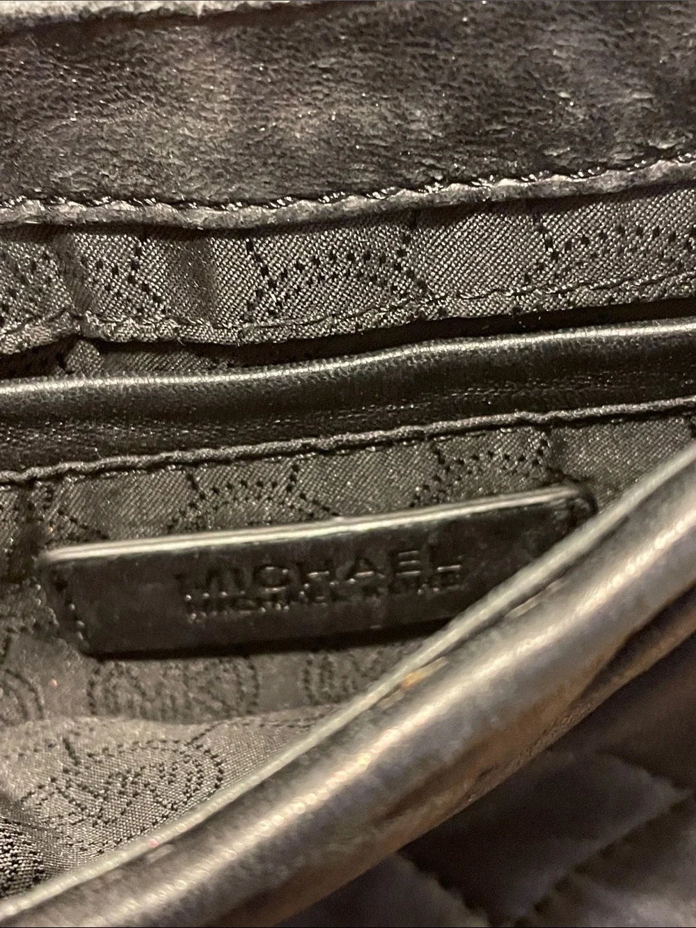 Used Michael Kors Black Quilted Crossbody Bag with Gold Logo